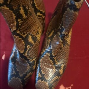 Franco Sarto Multicolor Snakeskin Ankle Boots